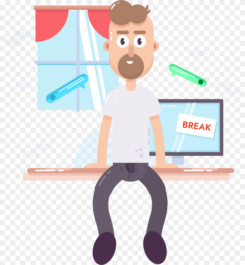 Break Pause Man Clipart, Boy, Child, Male, Person Free Png