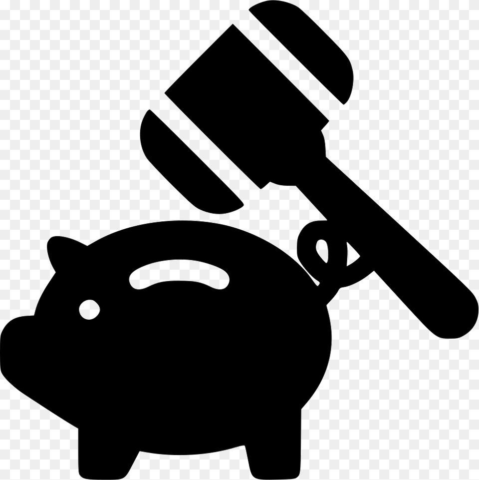 Break Piggy Bank Breaking The Bank Cartoon, Electrical Device, Microphone, Stencil, Animal Free Transparent Png