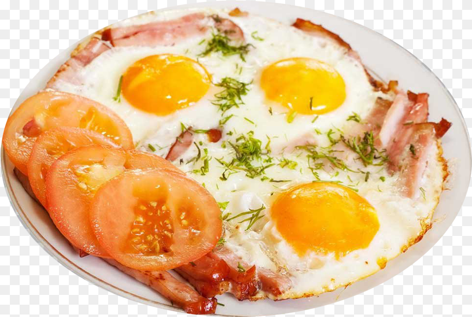 Breakfast Background Bacon And Fried Eggs, Food, Egg, Food Presentation, Fried Egg Png Image