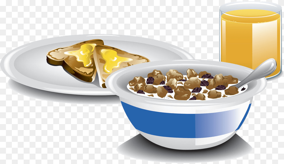 Breakfast Cereal Milk Toast Raisin Bread Breakfast Toast Cereal Clipart, Bowl, Food, Hot Tub, Tub Png Image
