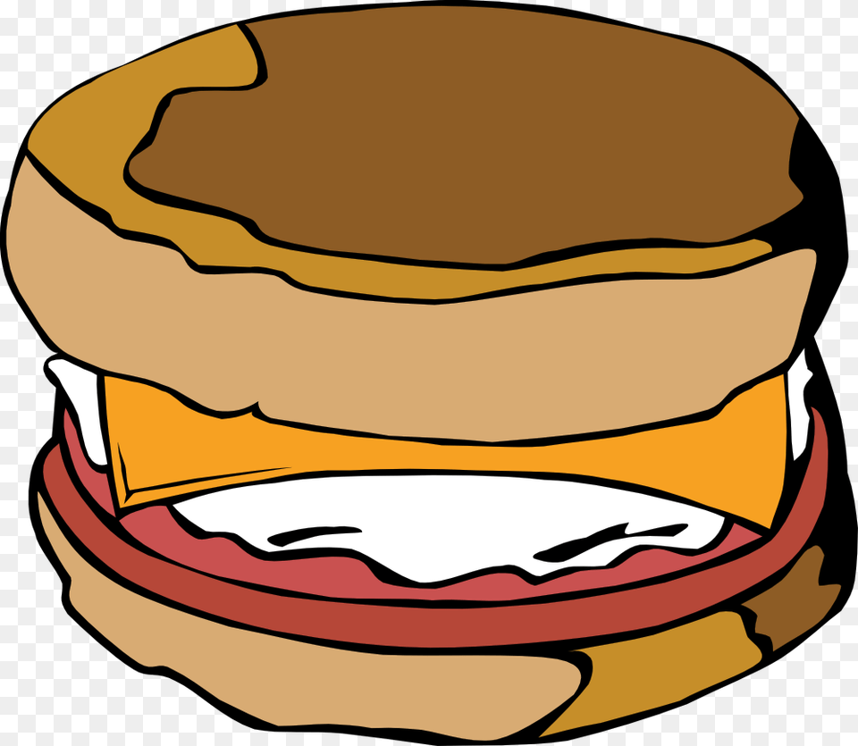 Breakfast Clip Art Black And White, Burger, Food, Bread Free Png Download