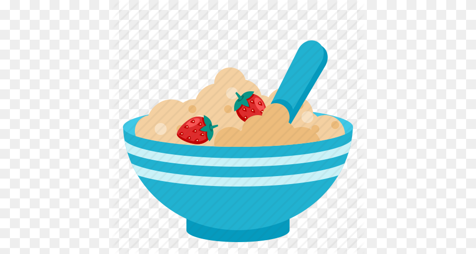 Breakfast Food Plate Porridge Icon, Bowl, Cutlery, Cream, Dessert Free Transparent Png