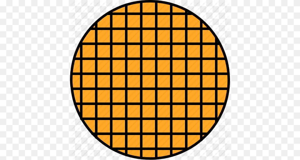 Breakfast Food Round Sweet Waffle Icon, Sphere, Texture, Grille, Architecture Png