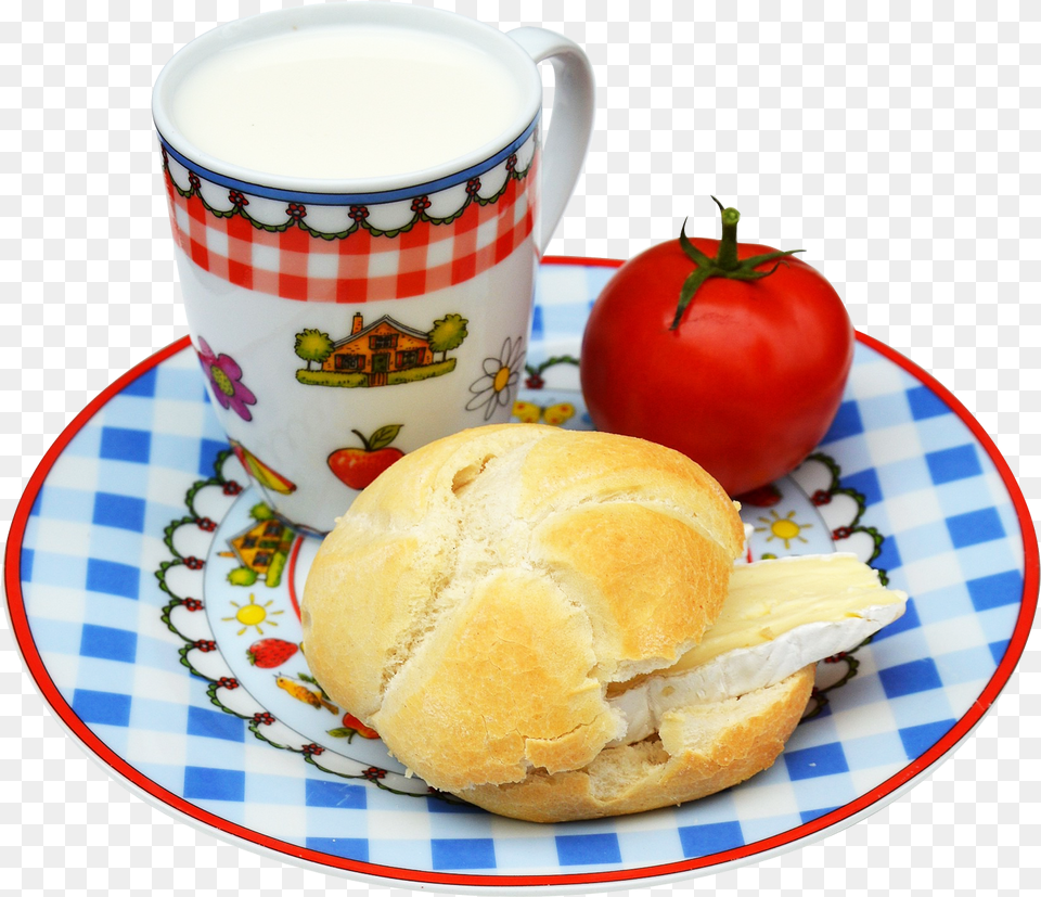 Breakfast Image Transparent Breakfast, Burger, Food, Saucer, Bread Free Png Download