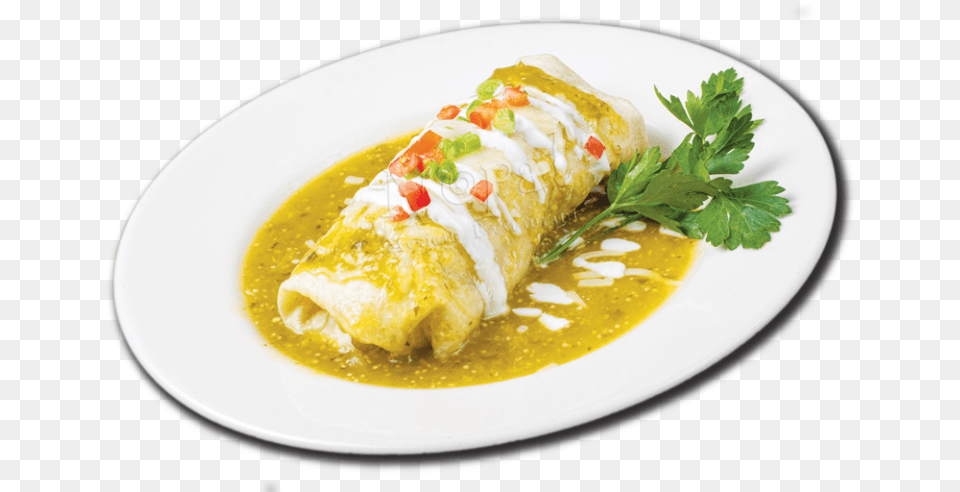 Breakfast Mexican Wet Burrito, Plate, Food, Food Presentation, Enchilada Free Png