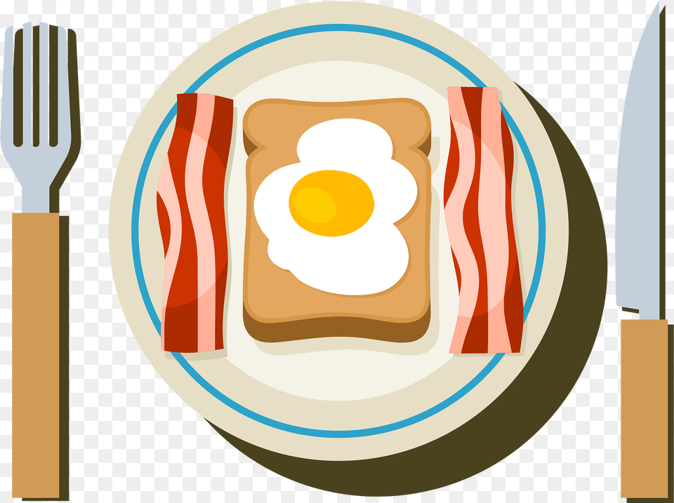 Breakfast Served Clipart, Cutlery, Fork, Bread, Food Free Png