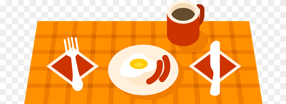 Breakfast Served Clipart Fried Egg, Cutlery, Fork, Food, Furniture Png