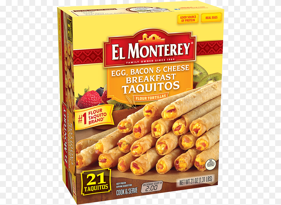 Breakfast Taquitos 21 Pack El Monterey Bean Amp Cheese Burritos 24 Count, Dessert, Food, Hot Dog, Pastry Png Image