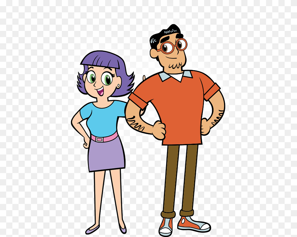 Breakfast Vector Top View Mom And Dad Cartoon, Publication, Book, Comics, Person Free Transparent Png