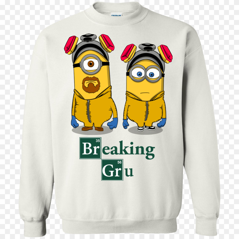 Breaking Gru Crewneck Sweatshirt Pop Up Tee, Sweater, Sleeve, Long Sleeve, Knitwear Free Transparent Png
