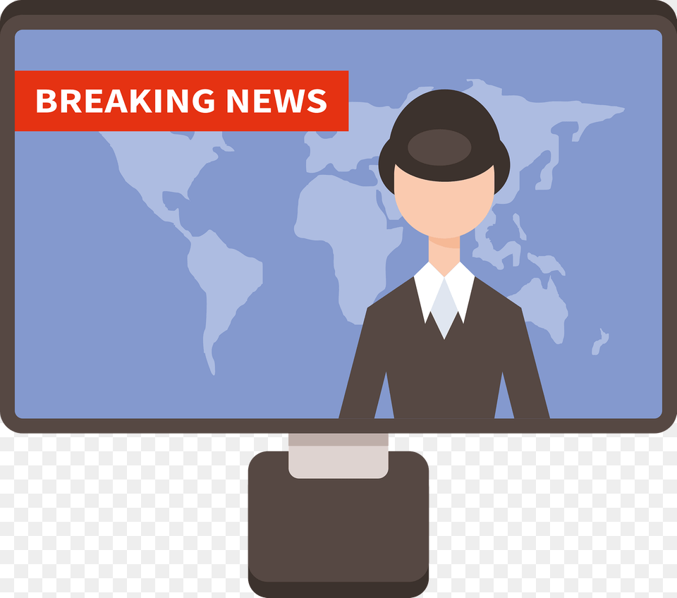 Breaking News Clipart, Electronics, Screen, Adult, Man Free Png