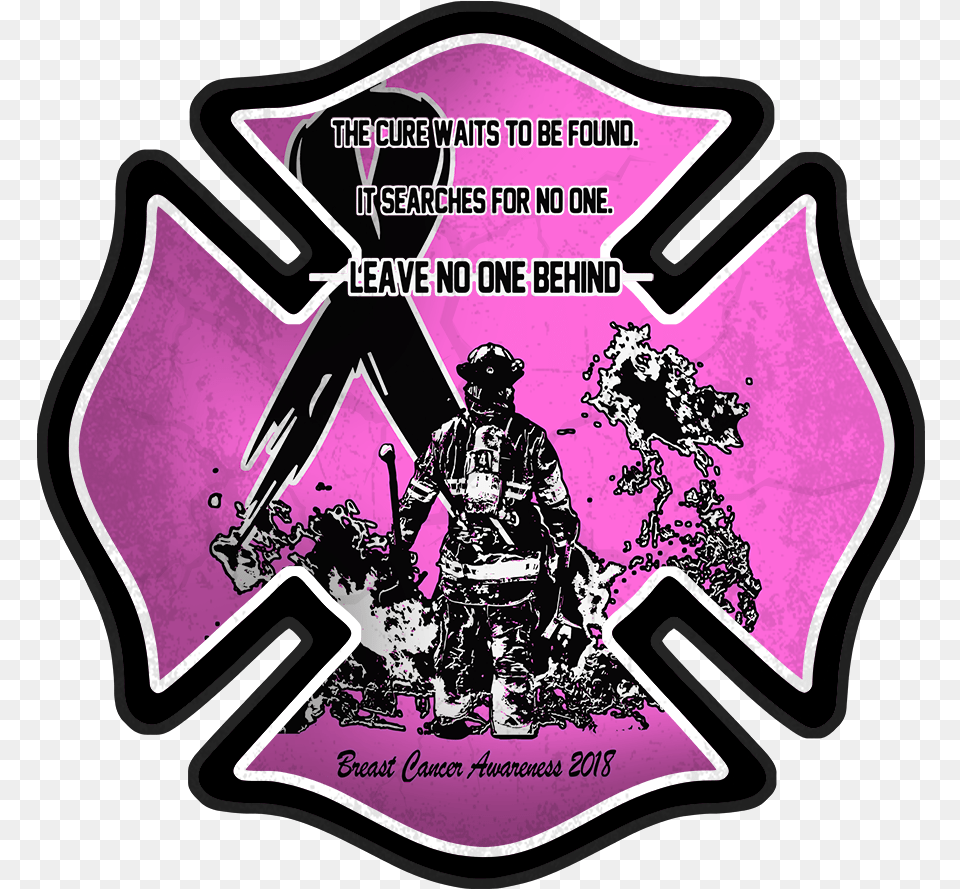 Breast Cancer Awareness Fire Decal Wildland Firefighter Maltese Cross, Advertisement, Purple, Poster, Adult Free Transparent Png