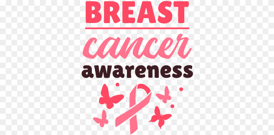 Breast Cancer Awareness Ribbon Lettering Illustration, Advertisement, Poster, Book, Publication Png Image