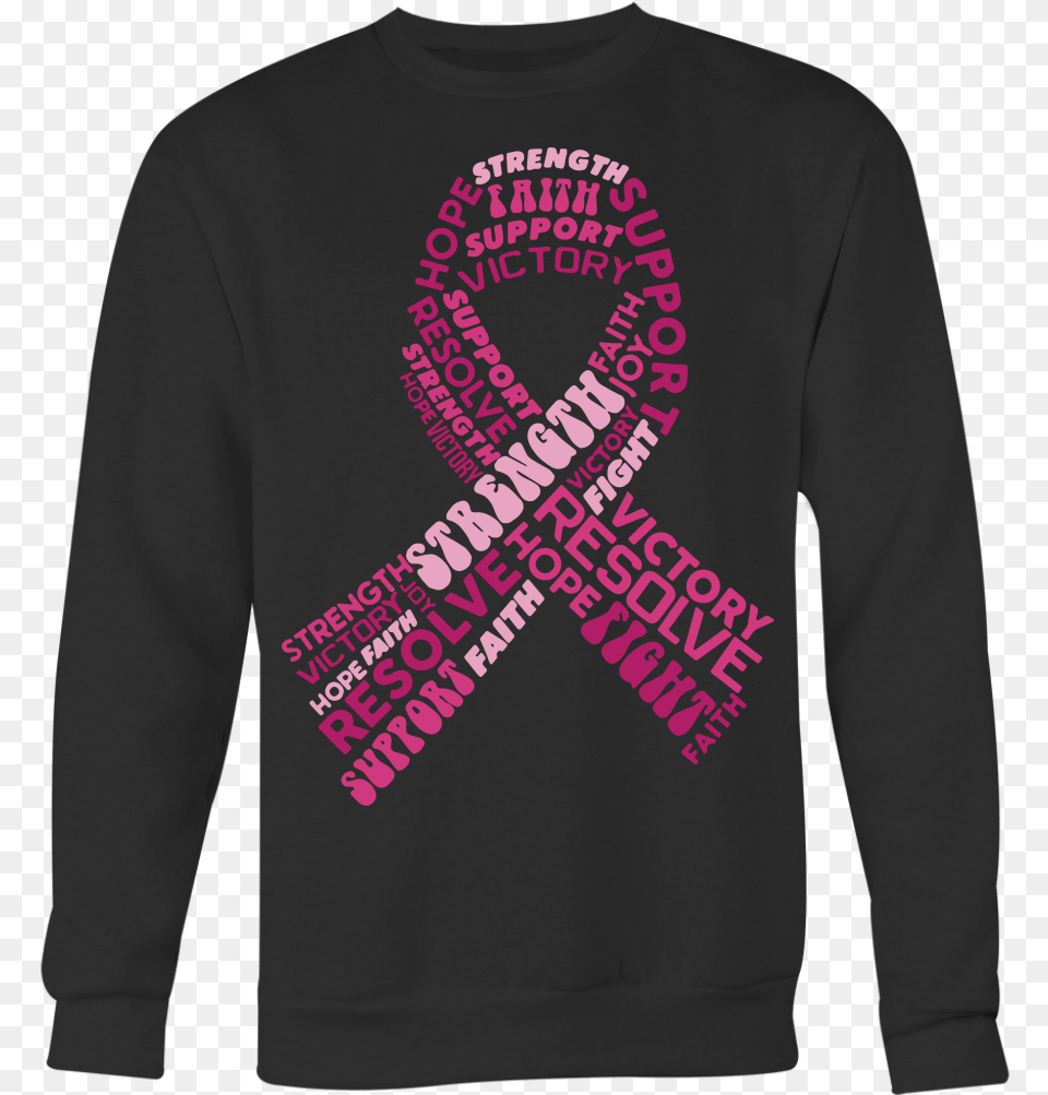 Breast Cancer Awareness Shirt Strength Faith Support Victory Pink Ribbon, Clothing, Knitwear, Long Sleeve, Sleeve Free Png Download