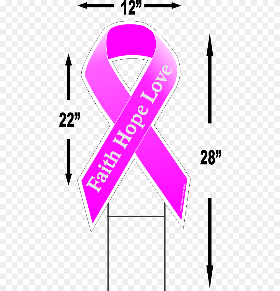 Breast Cancer Faith Hope Love Large Outdoor Ribbon Shaped, Dynamite, Weapon Free Transparent Png
