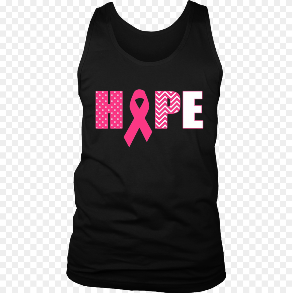 Breast Cancer Pink Ribbon Sleeveless, Clothing, T-shirt, Tank Top, Shirt Png Image
