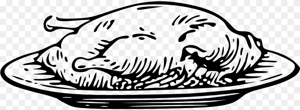 Breast Chicken Food Food Clipart Black And White, Gray Png Image