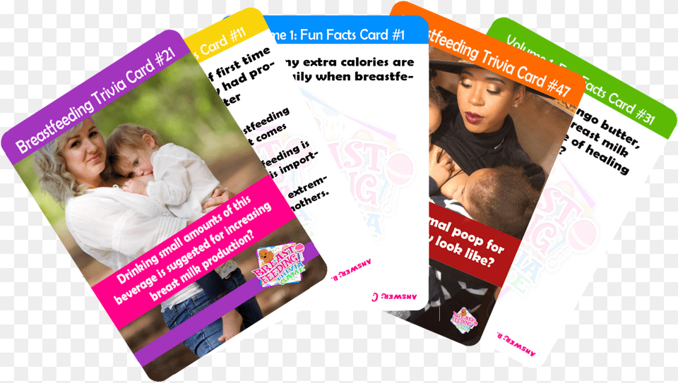 Breastfeeding Trivia Card Game Flyer, Advertisement, Poster, Text, Person Free Png