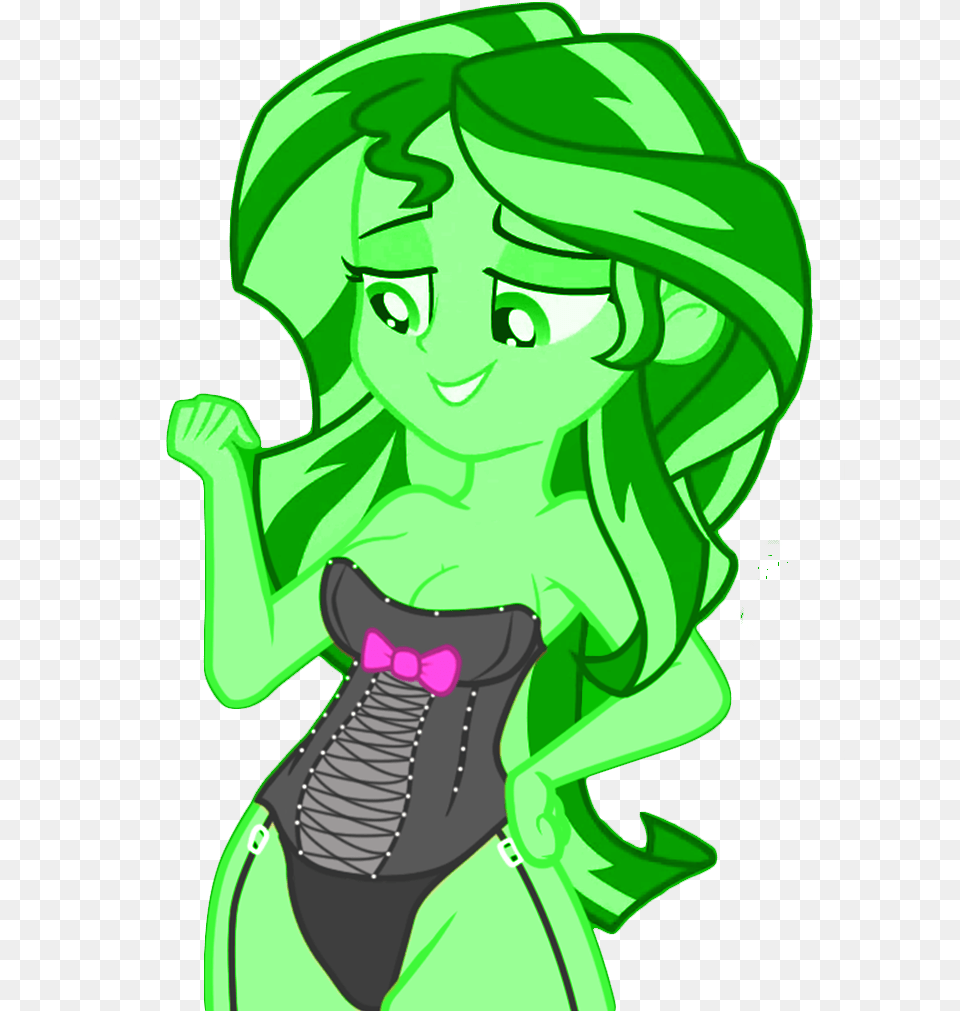 Breasts Busty Sunset Shimmer Clothes Corset Edit Equestria Girls Sunset Shimmer Muscles, Green, Person, Adult, Female Free Transparent Png
