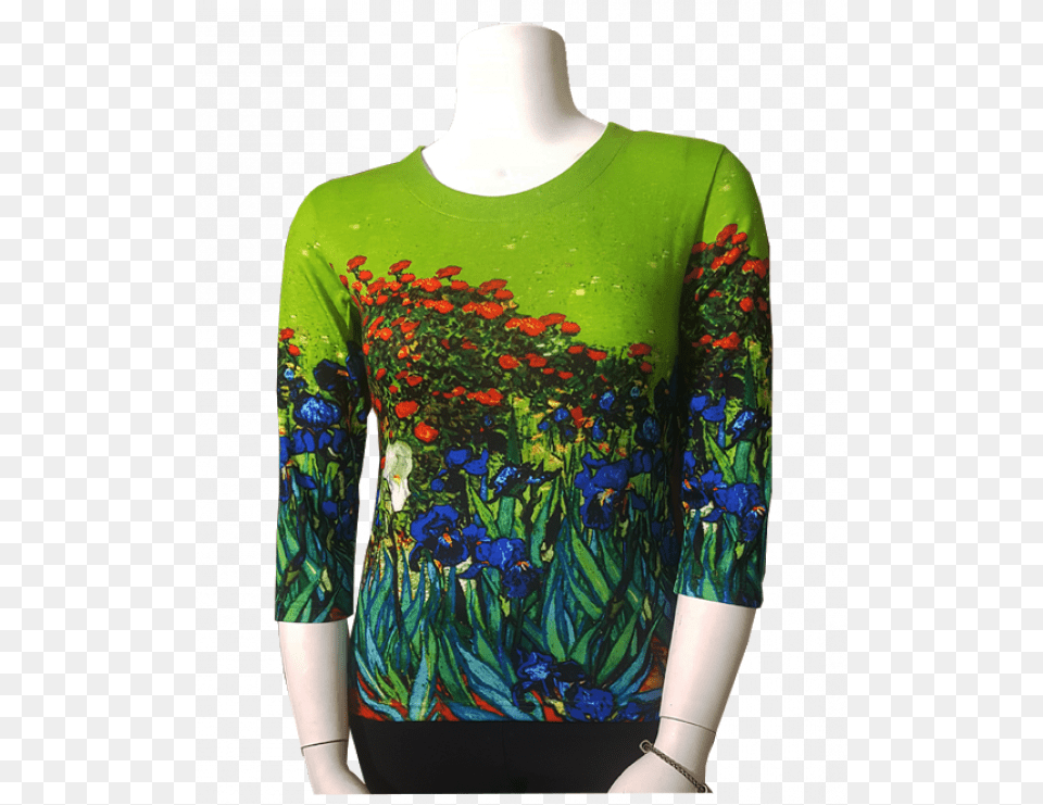 Breeke New Van Gogh Iris T Shirt Long Sleeved T Shirt, Blouse, Clothing, Long Sleeve, Sleeve Free Png