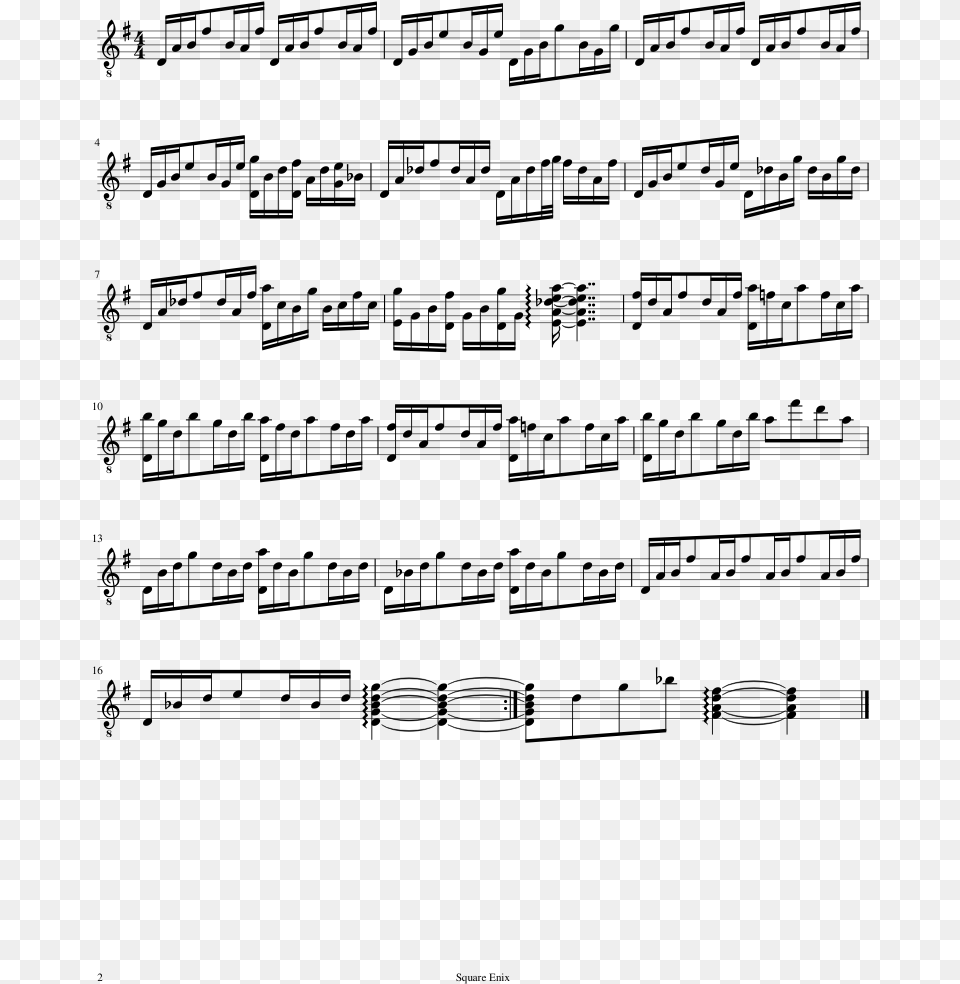 Breezy Sheet Music Composed By Nobuo Uematsu 2 Of 2 Final Fantasy 8 Breezy Piano Sheet Music, Gray Png