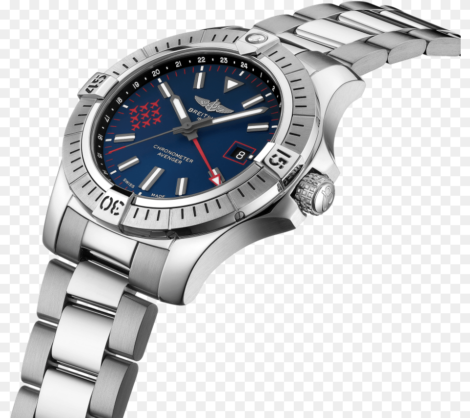 Breitling Avenger Automatic Gmt 45 Red Arrows Limited, Arm, Body Part, Person, Wristwatch Png