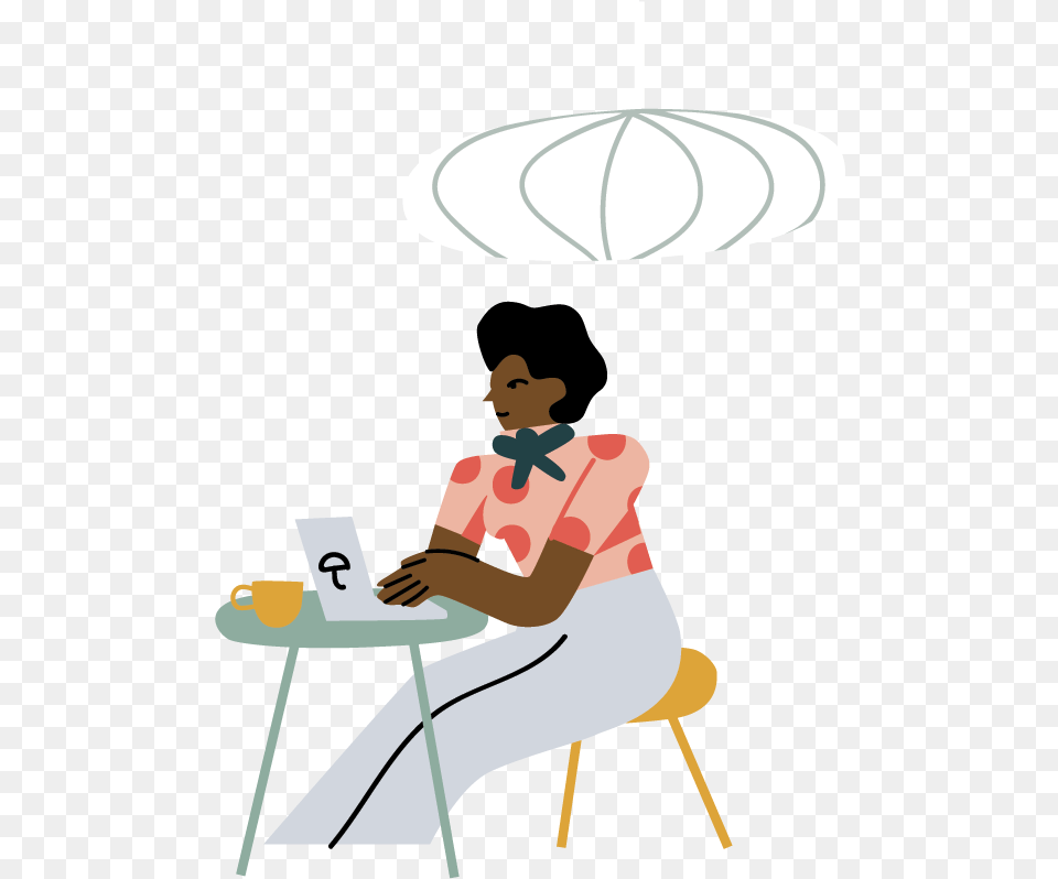 Brella Sitting, Computer, Person, Pc, Laptop Png Image