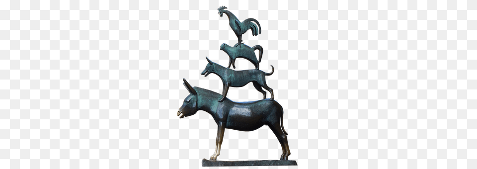 Bremen Town Musicians Bronze, Figurine, Animal, Bird Png
