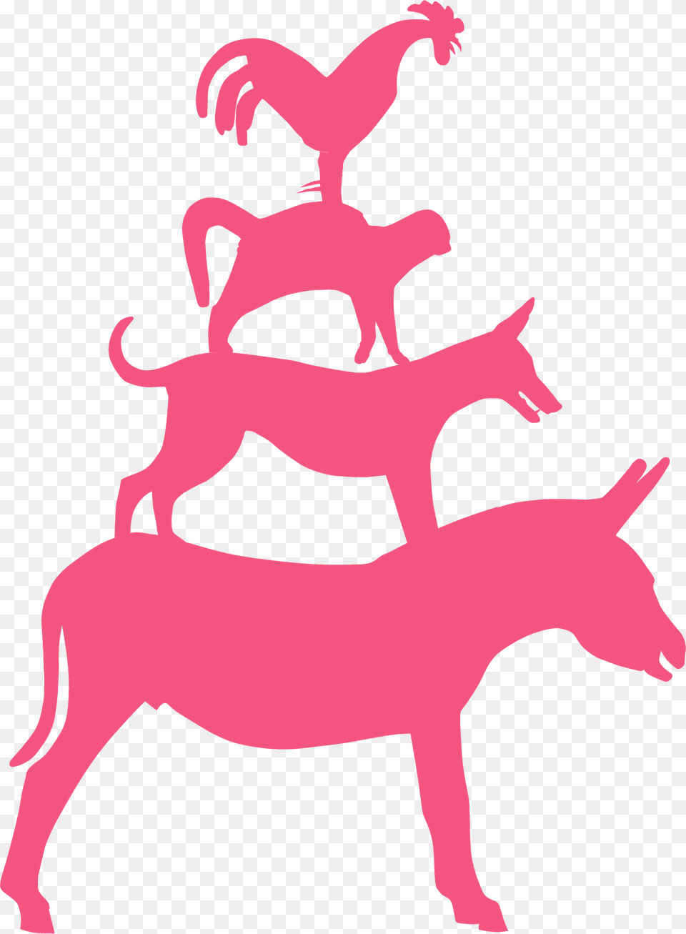 Bremen Town Musicians Silhouette, Animal, Mammal, Pig, Bird Free Png