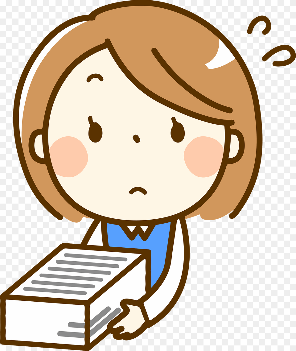 Brenda Office Lady Is Holding A Stack Of Paperwork Clipart, Baby, Person Png