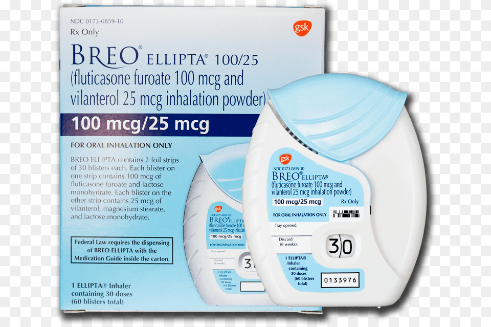 Breo Ellipta 100mcg Packaging Enlarged Breo Ellipta 200 Mcg 25 Mcg, Advertisement Free Png Download