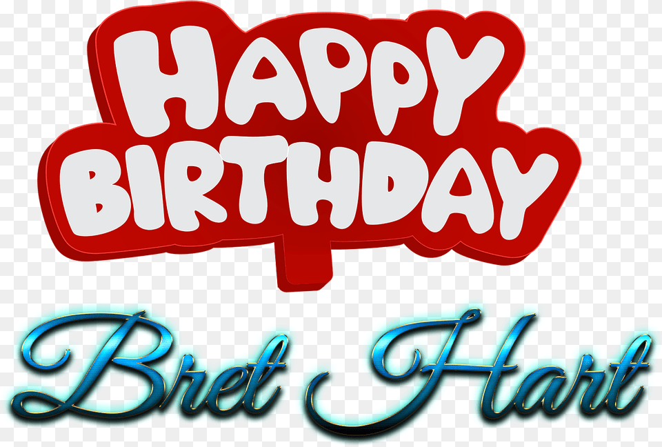 Bret Hart Happy Birthday Name Logo Calligraphy, Light, Text Free Png Download