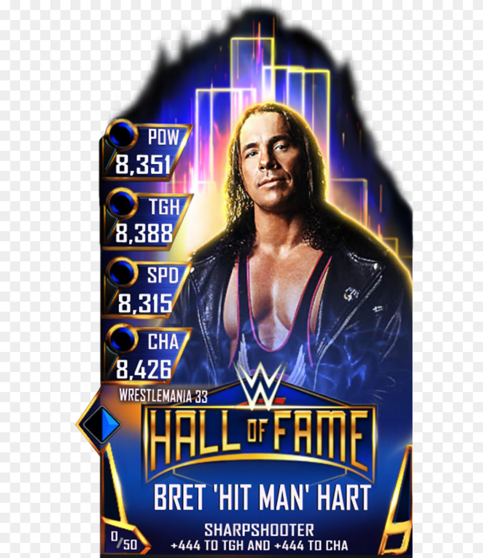 Brethart S3 14 Wrestlemania33 Halloffame Mick Foley Wwe Supercard, Adult, Advertisement, Female, Person Free Png
