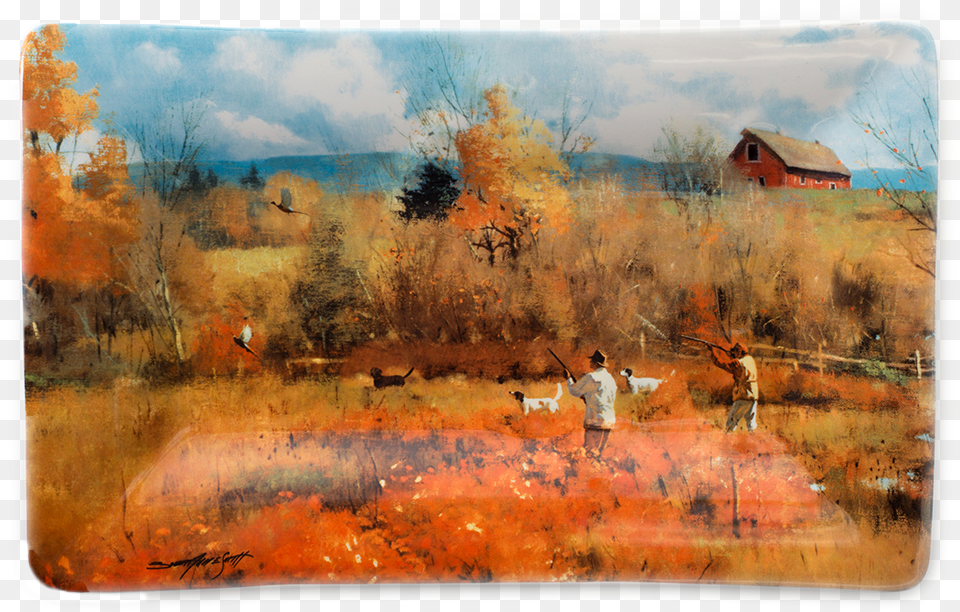 Brett Smith Sporting Art Autumn Pheasants Platter, Nature, Outdoors, Rural, Building Png Image