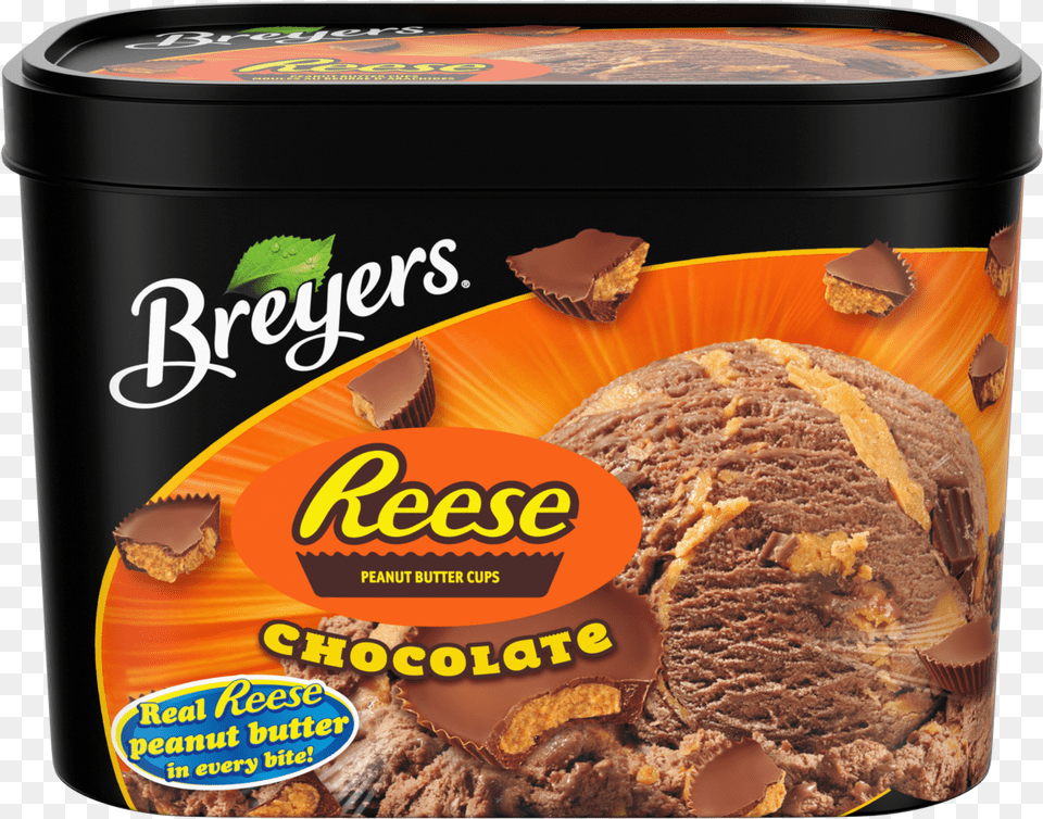 Breyers Reese Chocolate Breyers Blasts Reese Chocolate Frozen Dessert, Cream, Food, Ice Cream, Bread Png Image