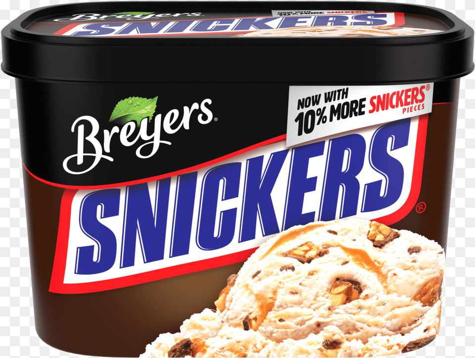 Breyers Snickers Ice Cream, Dessert, Food, Ice Cream, Can Png