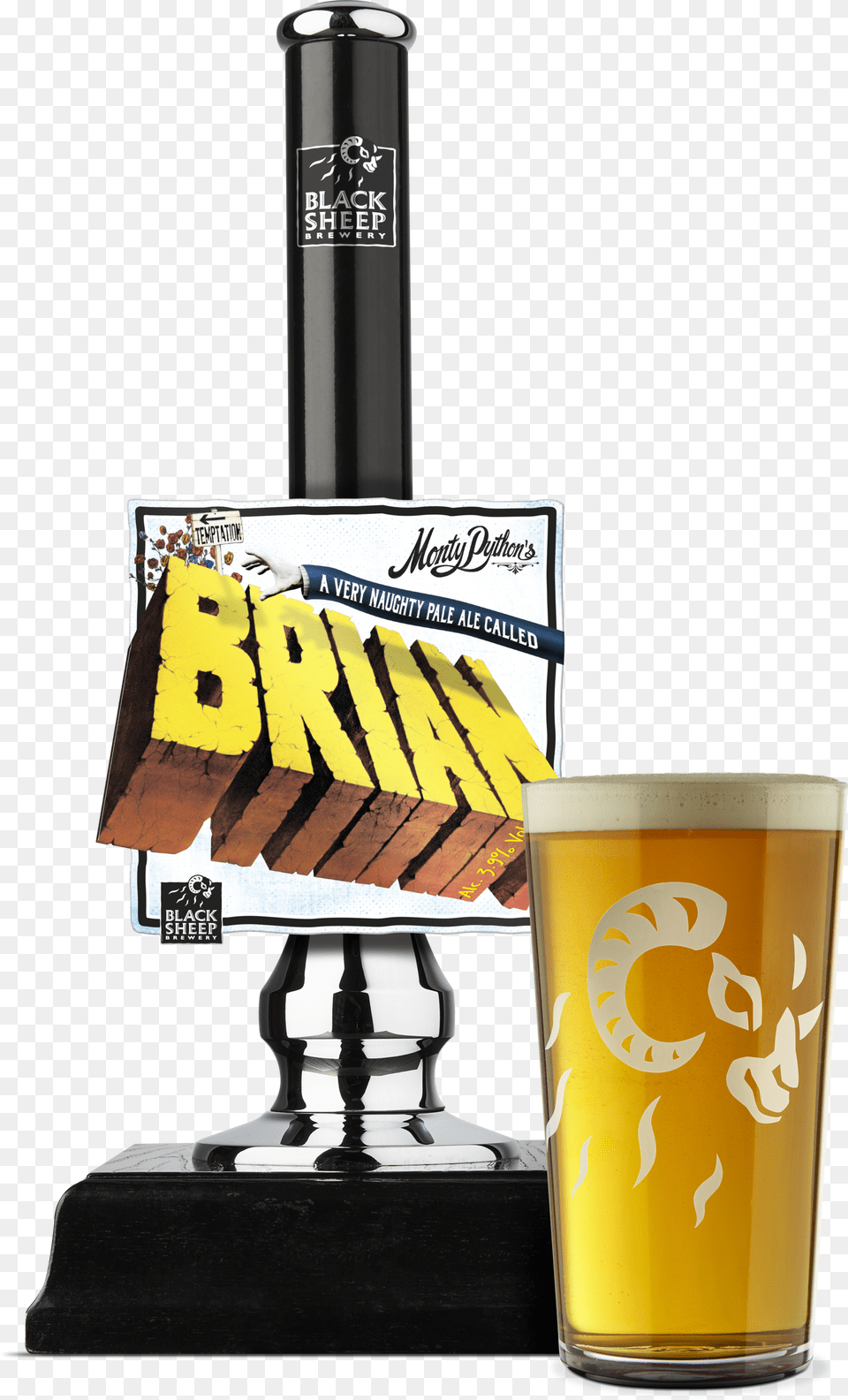 Brian Black Sheep Brewery, Alcohol, Lager, Glass, Liquor Png