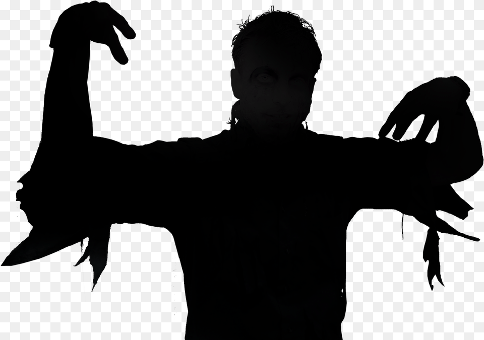 Brian Zombie Silhouette Zombie Silhouette, Portrait, Photography, Person, Head Png Image