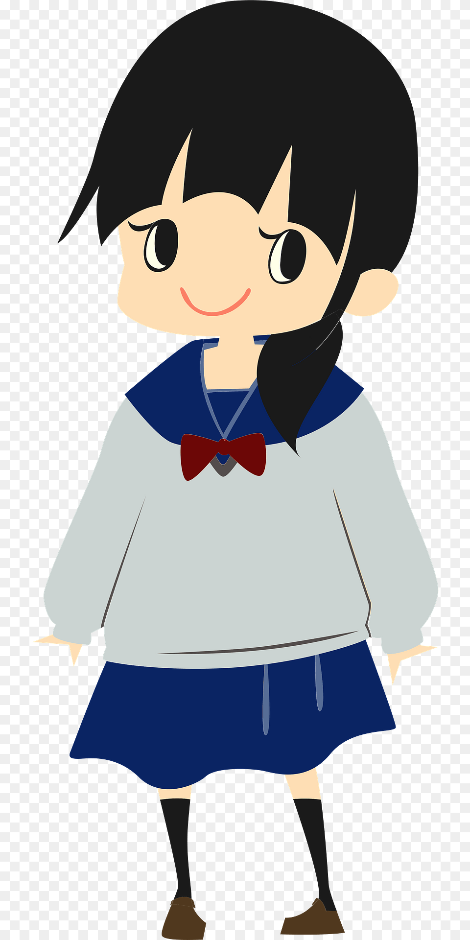 Brianna Schoolgirl Is Wearing A Sailor Fuku Long Sleeve School Uniform Clipart, Person, Book, Publication, Comics Free Png