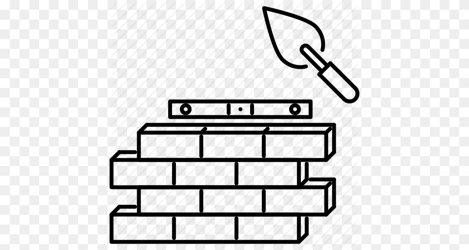 Brick Building Construction Knife Level Putty Wall Icon Free Png Download