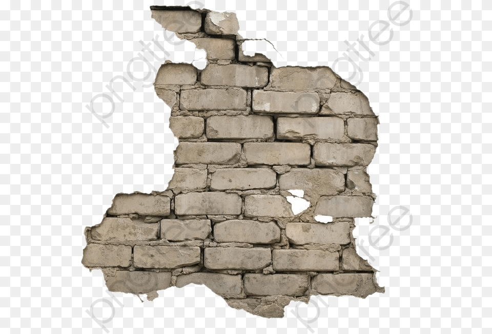 Brick Clipart Cracked Broken Brick Wall, Architecture, Building Png Image