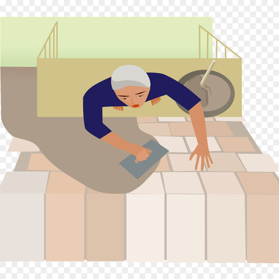 Brick Layer Standing On Scaffolding To Build A Wall Clipart, Adult, Person, Woman, Female Png