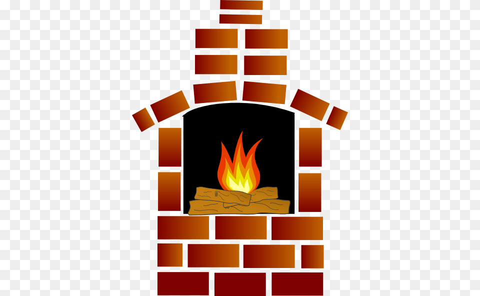 Brick Oven With Firewood And Flames Clip Art, Fireplace, Hearth, Indoors, Person Png Image