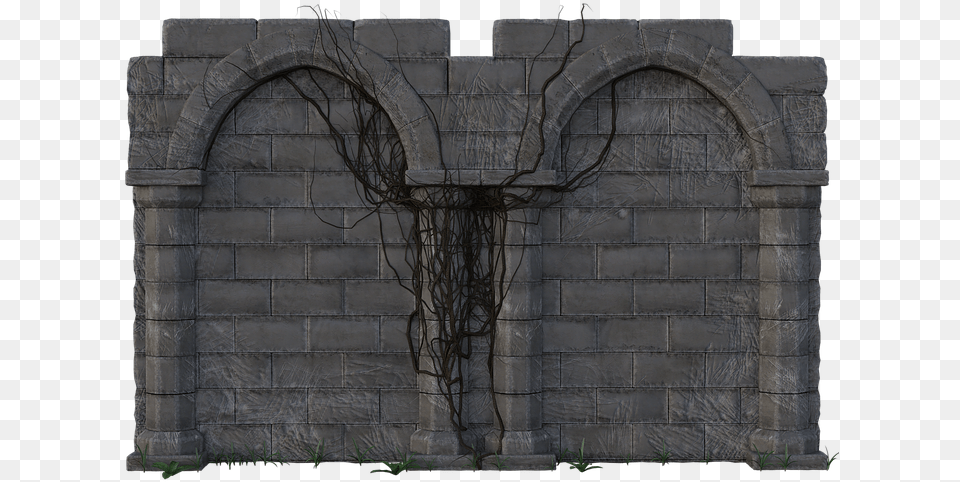 Brick Wall Vines Stone Masonry Structure Vines Stone Brick, Arch, Architecture, Building Free Transparent Png
