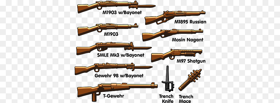 Brickarms Ww1 Trench Pack, Firearm, Gun, Rifle, Weapon Png