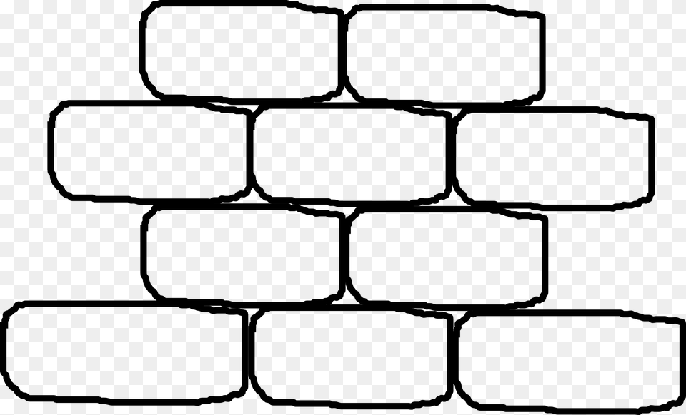 Bricks Clipart Look, Gray Png