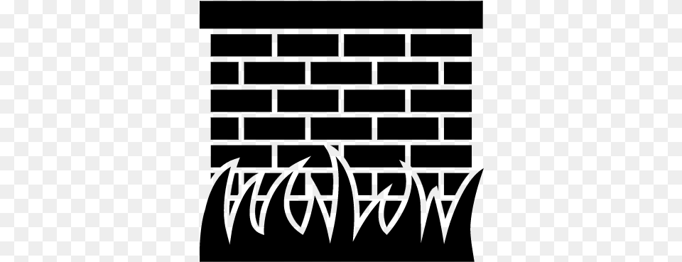 Bricks Wall With Grass Leaves Border Vector Wall, Gray Free Png Download
