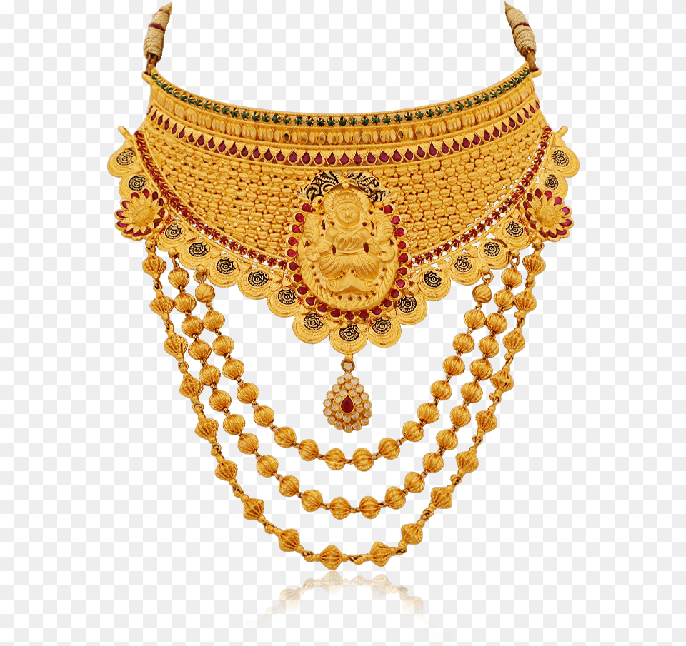 Bridal Grand Gold Necklace Jewellery Necklace, Accessories, Jewelry Free Png Download