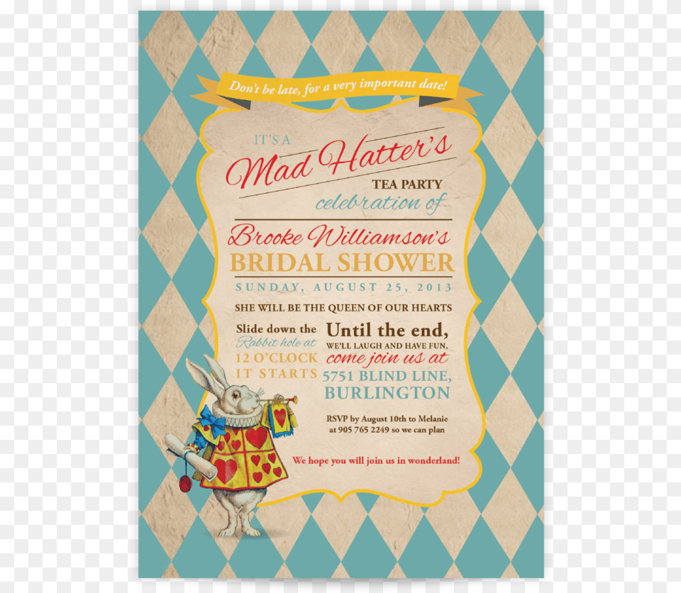 Bridal Shower9 Alice Im Wunderland Danken Weie Karte, Advertisement, Poster, Baby, Person Free Transparent Png