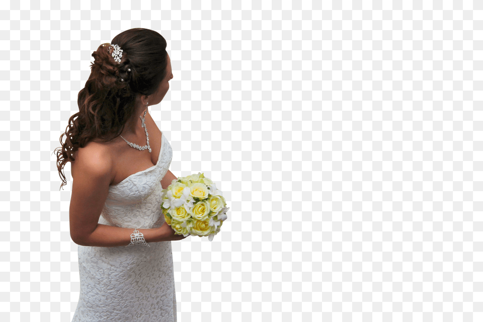 Bride Clip, Flower Bouquet, Flower Arrangement, Clothing, Dress Free Png